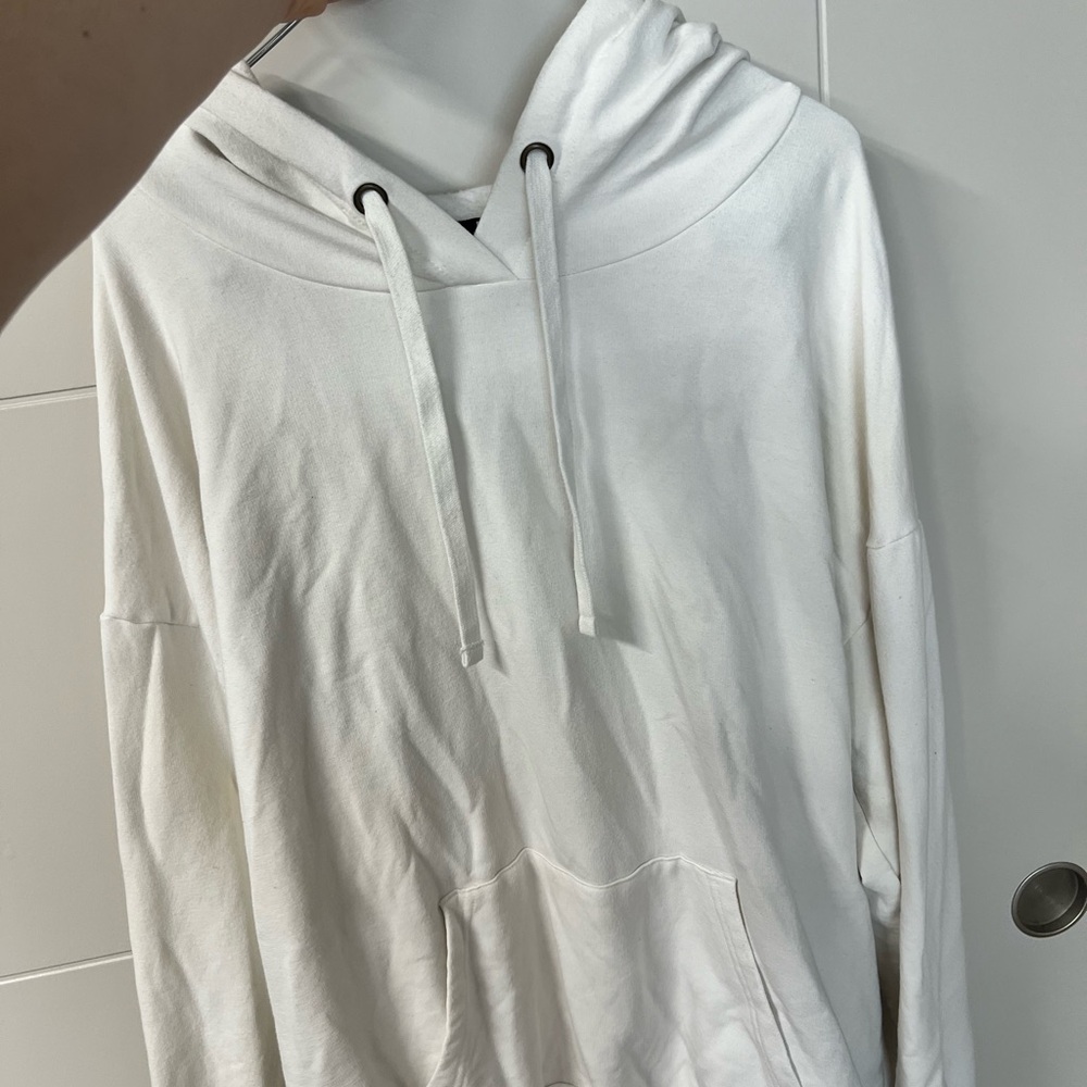 White Hoodie with Drawstrings